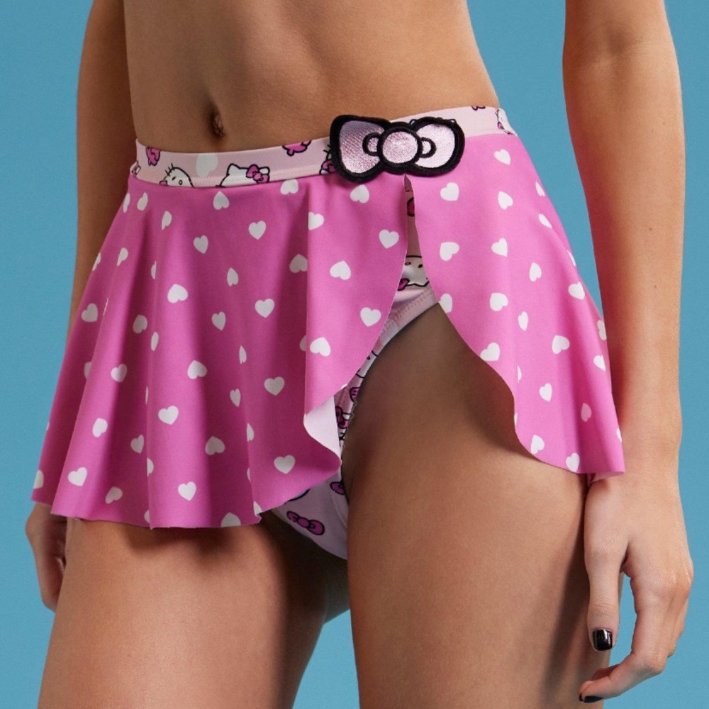 Hello Kitty Bow Heart Skirted Swim Bottoms‎ Hot Topic Sanrio My Melody